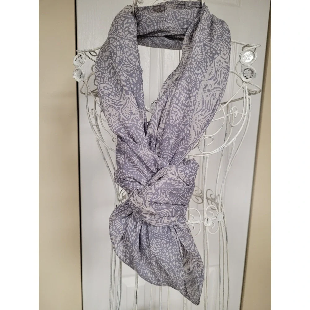 Contigo Fairtrade Organic Cotton Infinity Scarf Lavender Mandala Block Print